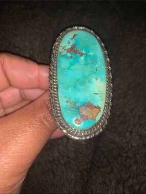 Vintage Large Statement Turquoise Ring 💍 set in Sterling silver